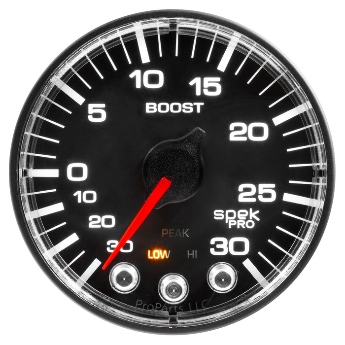 AutoMeter P302328 GAUGE; VAC/BOOST; 2 1/16in.; 30INHG-30PSI; STEPPER MOTOR W/PK/WRN; BLK/BLK; SPEK - Truck Part Superstore