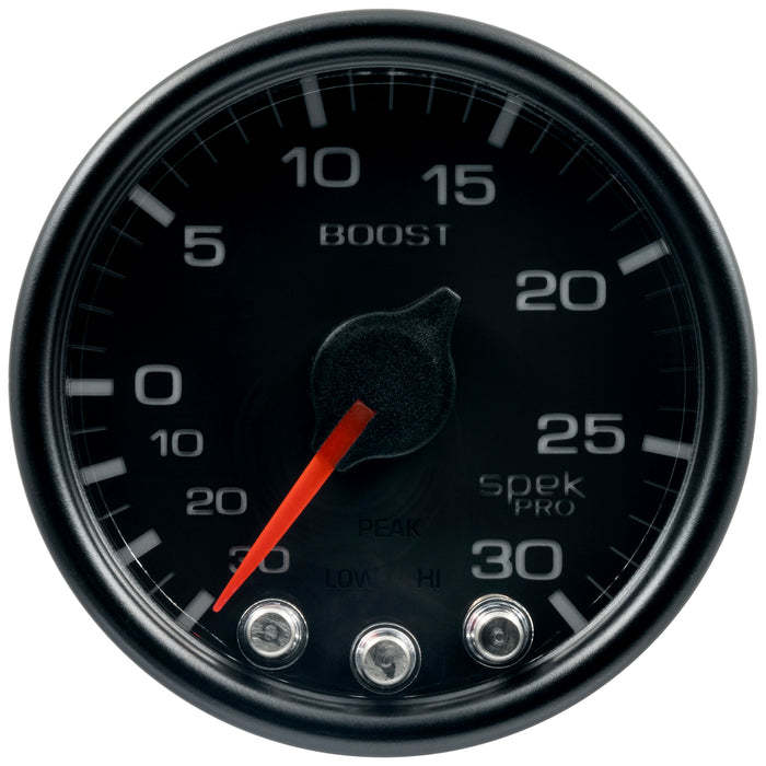 AutoMeter P30232 GAUGE; VAC/BOOST; 2 1/16in.; 30INHG-30PSI; STEPPER MOTOR W/PK/WRN; BLK/BLK; SPEK - Truck Part Superstore