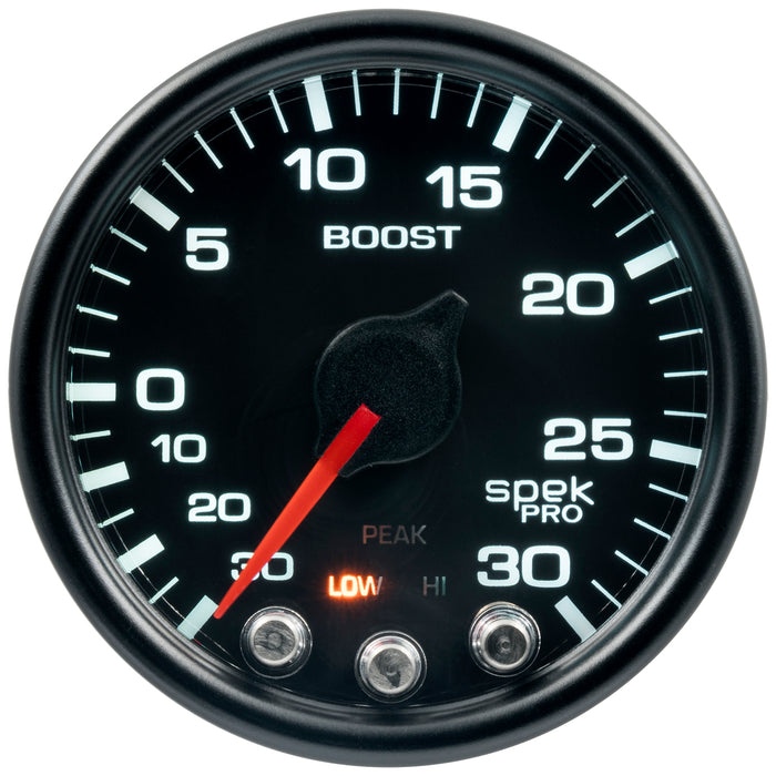 AutoMeter P30232 GAUGE; VAC/BOOST; 2 1/16in.; 30INHG-30PSI; STEPPER MOTOR W/PK/WRN; BLK/BLK; SPEK - Truck Part Superstore