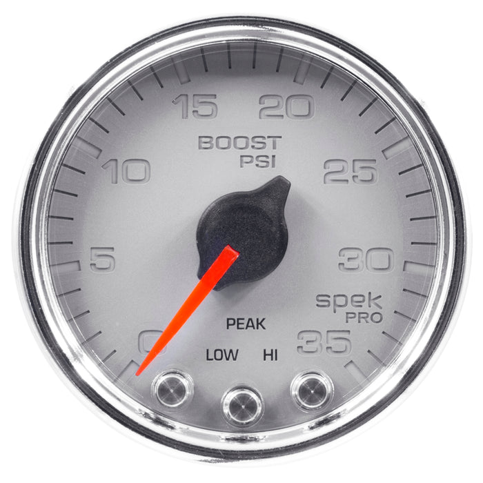 AutoMeter P30321 GAUGE; BOOST; 2 1/16in.; 35PSI; STEPPER MOTOR W/PEAK/WARN; SLVR/CHRME; SPEK-PRO - Truck Part Superstore