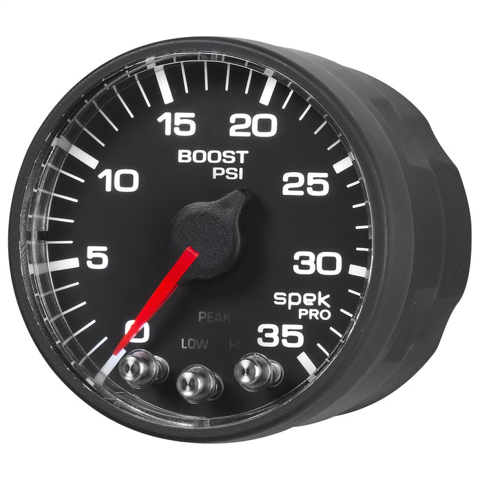 AutoMeter P303328 GAUGE; BOOST; 2 1/16in.; 35PSI; STEPPER MOTOR W/PEAK/WARN; BLACK/BLACK; SPEK-PRO - Truck Part Superstore