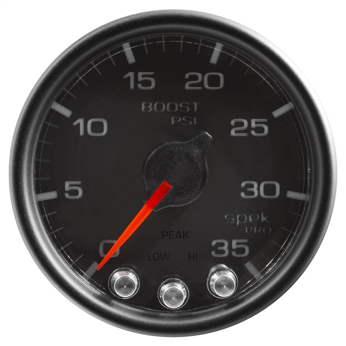 AutoMeter P30332 GAUGE; BOOST; 2 1/16in.; 35PSI; STEPPER MOTOR W/PEAK/WARN; BLACK/BLACK; SPEK-PRO - Truck Part Superstore