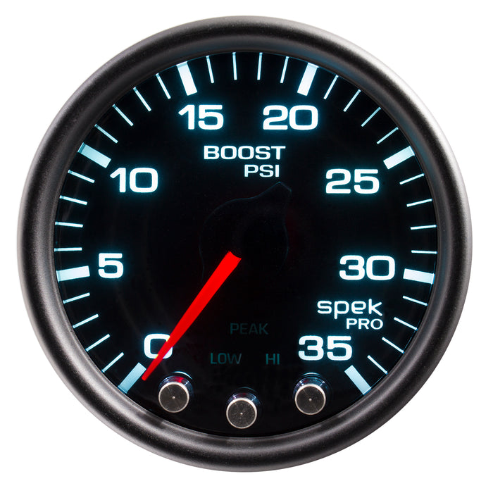 AutoMeter P30352 GAUGE; BOOST; 2 1/16in.; 35PSI; STEPPER MOTOR W/PEAK/WARN; BLK/SMOKE/BLK; SPEK - Truck Part Superstore