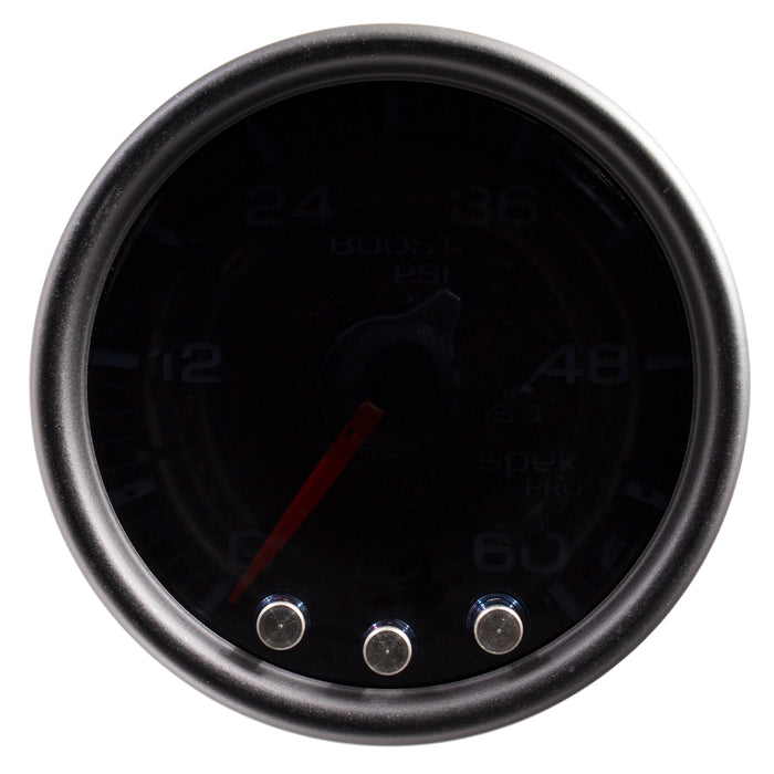 AutoMeter P30452 GAUGE; BOOST; 2 1/16in.; 60PSI; STEPPER MOTOR W/PEAK/WARN; BLK/SMOKE/BLACK; SPEK - Truck Part Superstore