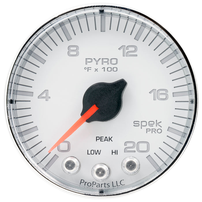 AutoMeter P310118 GAUGE; PYRO. (EGT); 2 1/16in.; 2000deg.F; STEPPER MOTOR W/PEAK/WARN; WHT/CHRM; S - Truck Part Superstore
