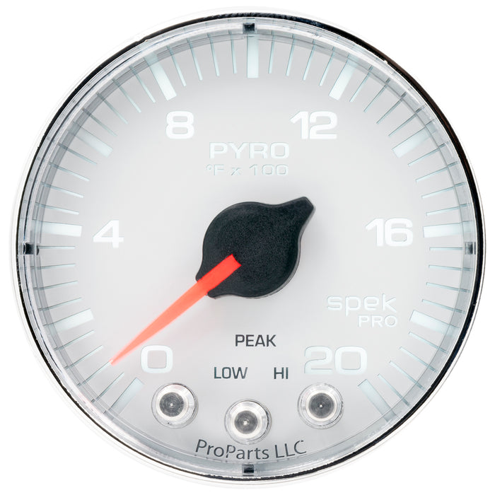 AutoMeter P310118 GAUGE; PYRO. (EGT); 2 1/16in.; 2000deg.F; STEPPER MOTOR W/PEAK/WARN; WHT/CHRM; S - Truck Part Superstore