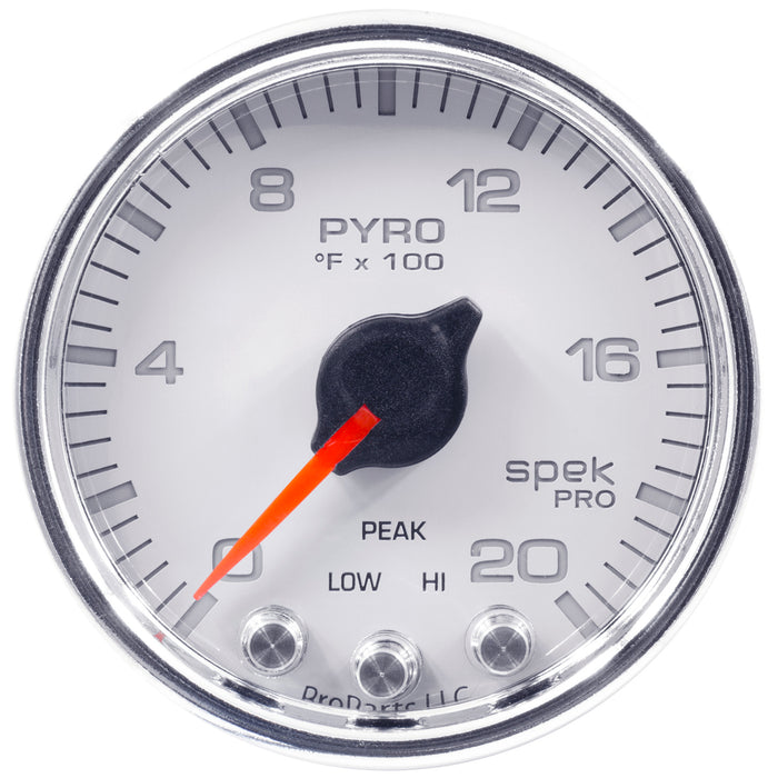 AutoMeter P31011 GAUGE; PYRO. (EGT); 2 1/16in.; 2000deg.F; STEPPER MOTOR W/PEAK/WARN; WHT/CHRM; S - Truck Part Superstore