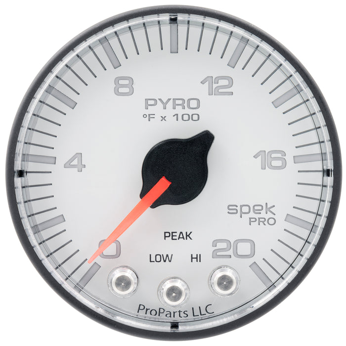 AutoMeter P310128 GAUGE; PYRO. (EGT); 2 1/16in.; 2000deg.F; STEPPER MOTOR W/PEAK/WARN; WHT/BLK; SP - Truck Part Superstore
