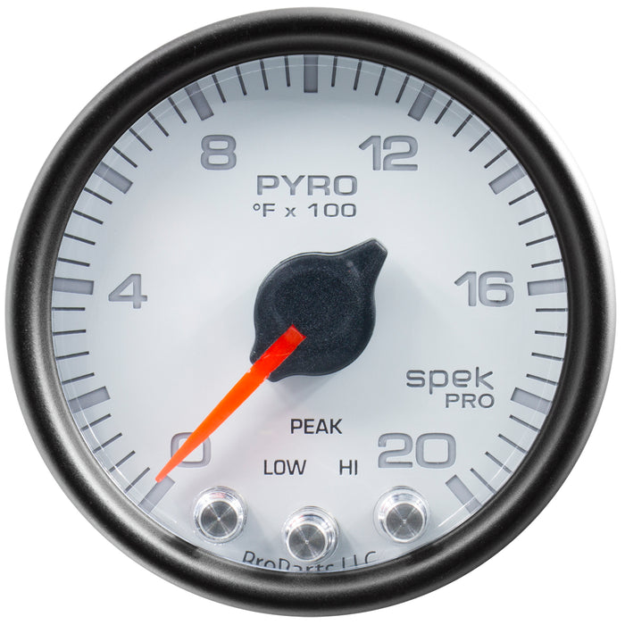 AutoMeter P31012 GAUGE; PYRO. (EGT); 2 1/16in.; 2000deg.F; STEPPER MOTOR W/PEAK/WARN; WHT/BLK; SP - Truck Part Superstore