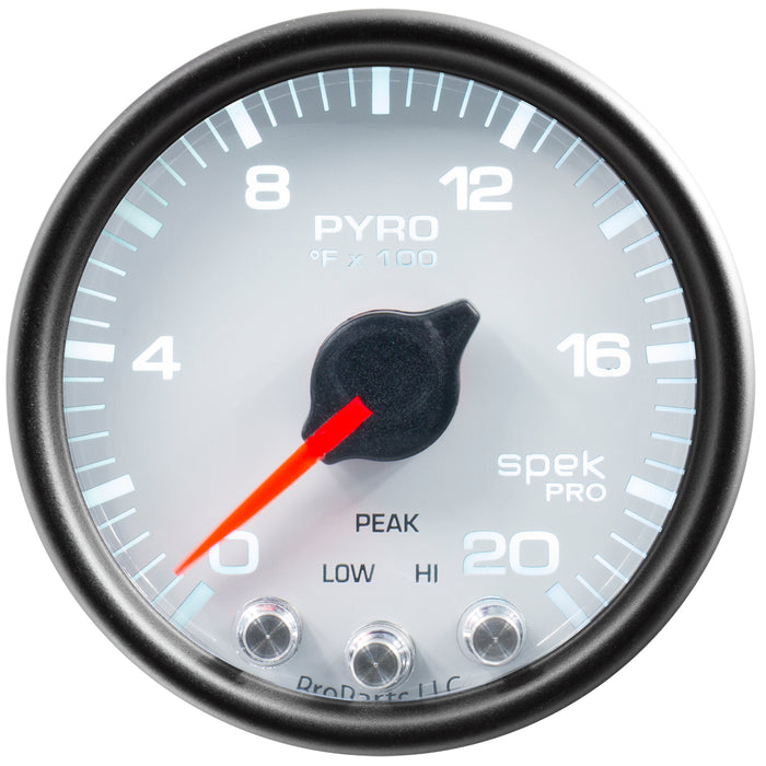 AutoMeter P31012 GAUGE; PYRO. (EGT); 2 1/16in.; 2000deg.F; STEPPER MOTOR W/PEAK/WARN; WHT/BLK; SP - Truck Part Superstore