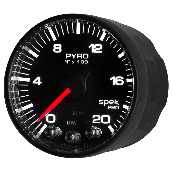 AutoMeter P310328 GAUGE; PYRO. (EGT); 2 1/16in.; 2000deg.F; STEPPER MOTOR W/PEAK/WARN; BLK/BLK; SP - Truck Part Superstore