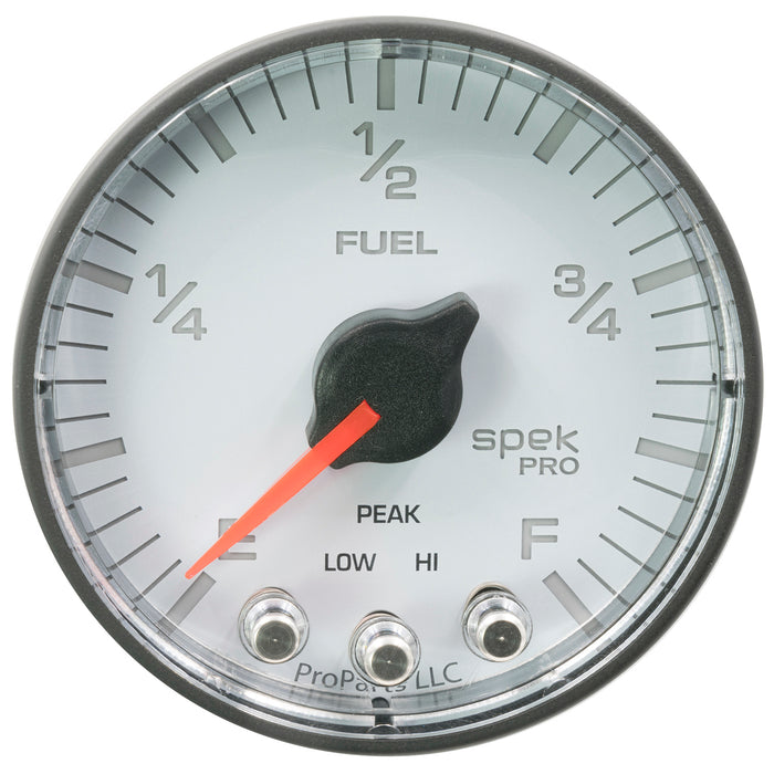 AutoMeter P312128 GAUGE; FUEL LEVEL; 2 1/16in.; 0-270O PROGRAMMABLE; WHT/BLK; SPEK-PRO - Truck Part Superstore