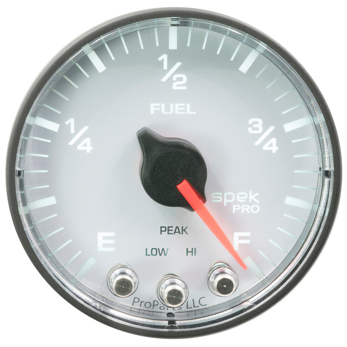 AutoMeter P312128 GAUGE; FUEL LEVEL; 2 1/16in.; 0-270O PROGRAMMABLE; WHT/BLK; SPEK-PRO - Truck Part Superstore