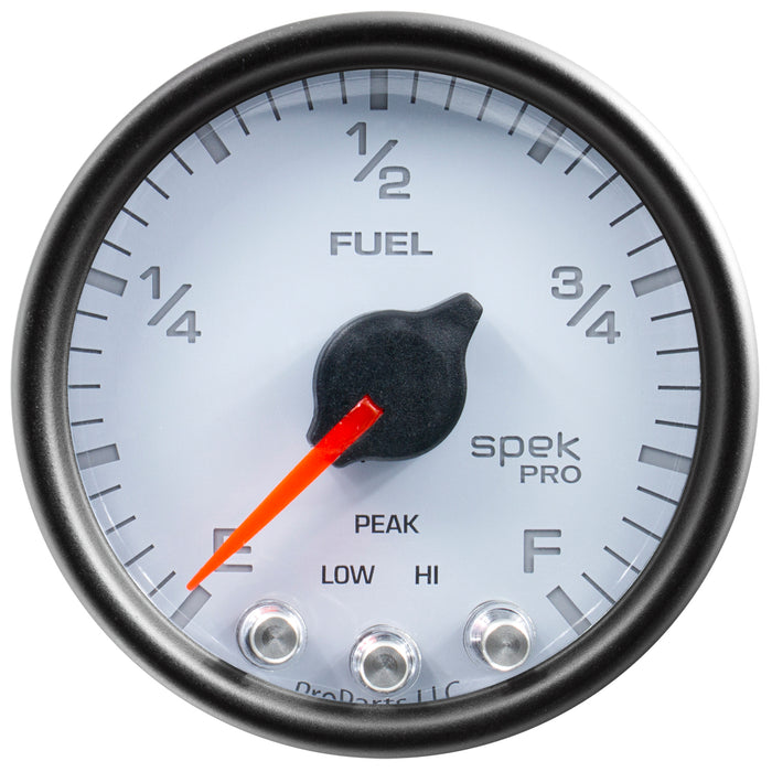 AutoMeter P31212 GAUGE; FUEL LEVEL; 2 1/16in.; 0-270O PROGRAMMABLE; WHT/BLK; SPEK-PRO - Truck Part Superstore