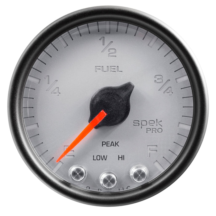 AutoMeter P31222 GAUGE; FUEL LEVEL; 2 1/16in.; 0-270O PROGRAMMABLE; SLVR/BLK; SPEK-PRO - Truck Part Superstore