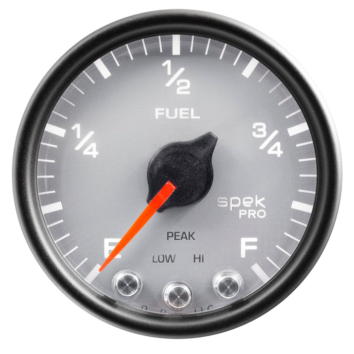 AutoMeter P31222 GAUGE; FUEL LEVEL; 2 1/16in.; 0-270O PROGRAMMABLE; SLVR/BLK; SPEK-PRO - Truck Part Superstore