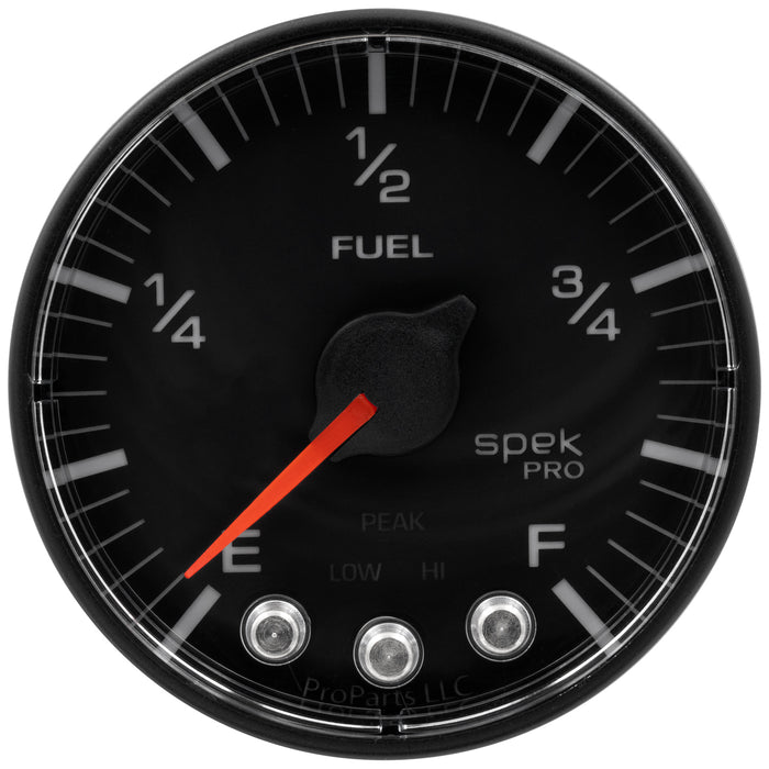 AutoMeter P312328 GAUGE; FUEL LEVEL; 2 1/16in.; 0-270O PROGRAMMABLE; BLK/BLK; SPEK-PRO - Truck Part Superstore