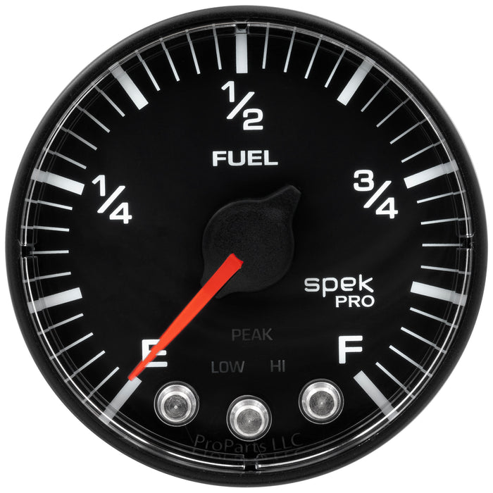 AutoMeter P312328 GAUGE; FUEL LEVEL; 2 1/16in.; 0-270O PROGRAMMABLE; BLK/BLK; SPEK-PRO - Truck Part Superstore