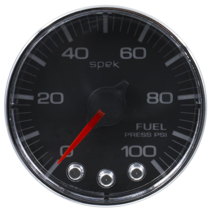 AutoMeter P314318 GAUGE; FUEL PRESS; 2 1/16in.; 100PSI; STEPPER MOTOR W/PEAK/WARN; BLK/CHRM; SPEK - Truck Part Superstore