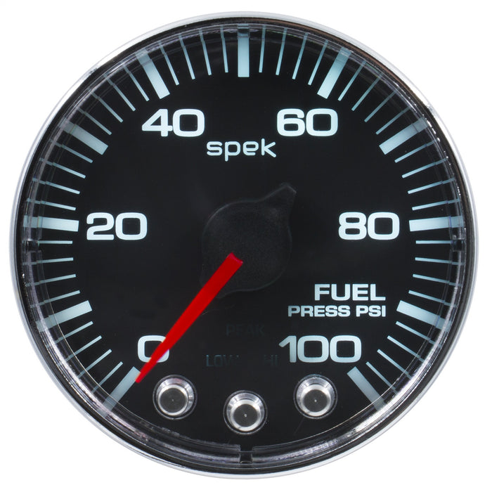 AutoMeter P314318 GAUGE; FUEL PRESS; 2 1/16in.; 100PSI; STEPPER MOTOR W/PEAK/WARN; BLK/CHRM; SPEK - Truck Part Superstore
