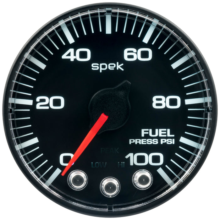 AutoMeter P314328 GAUGE; FUEL PRESS; 2 1/16in.; 100PSI; STEPPER MOTOR W/PEAK/WARN; BLK/BLK; SPEK - Truck Part Superstore