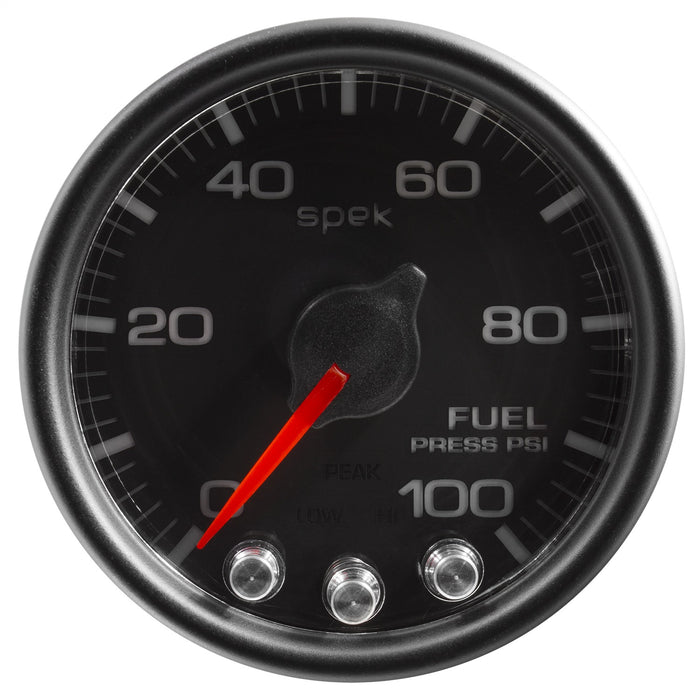AutoMeter P31432 GAUGE; FUEL PRESS; 2 1/16in.; 100PSI; STEPPER MOTOR W/PEAK/WARN; BLK/BLK; SPEK - Truck Part Superstore