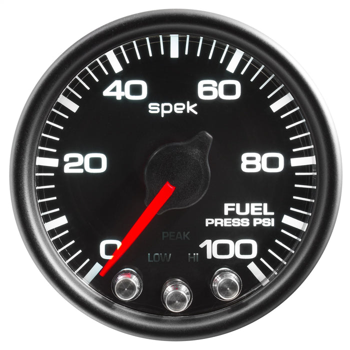 AutoMeter P31432 GAUGE; FUEL PRESS; 2 1/16in.; 100PSI; STEPPER MOTOR W/PEAK/WARN; BLK/BLK; SPEK - Truck Part Superstore
