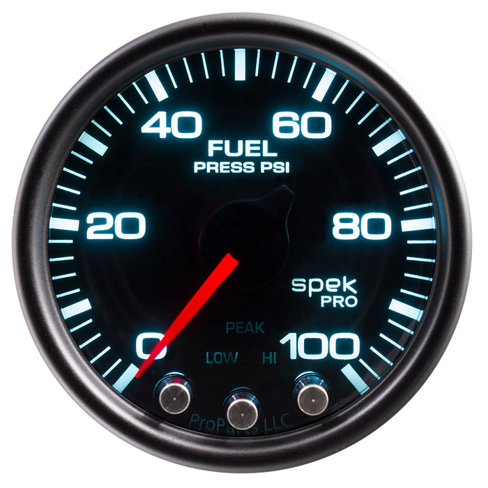 AutoMeter P31452 GAUGE; FUEL PRESS; 2 1/16in.; 100PSI; STEPPER MTR W/PK/WRN; BLK/SMOKE/BLK; SPEK - Truck Part Superstore