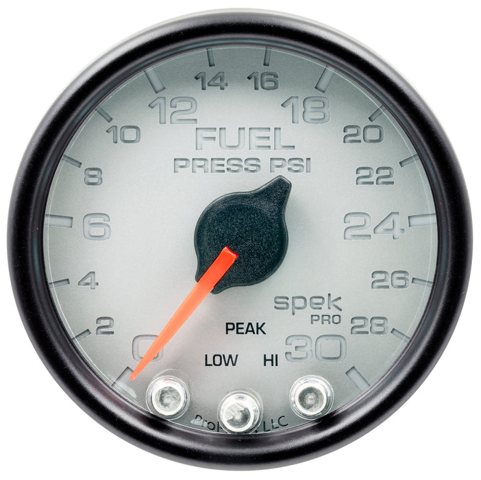 AutoMeter P31622 GAUGE; FUEL PRESS; 2 1/16in.; 30PSI; STEPPER MOTOR W/PEAK/WARN; SLVR/BLK; SPEK - Truck Part Superstore