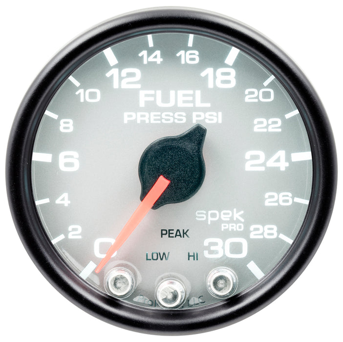 AutoMeter P31622 GAUGE; FUEL PRESS; 2 1/16in.; 30PSI; STEPPER MOTOR W/PEAK/WARN; SLVR/BLK; SPEK - Truck Part Superstore