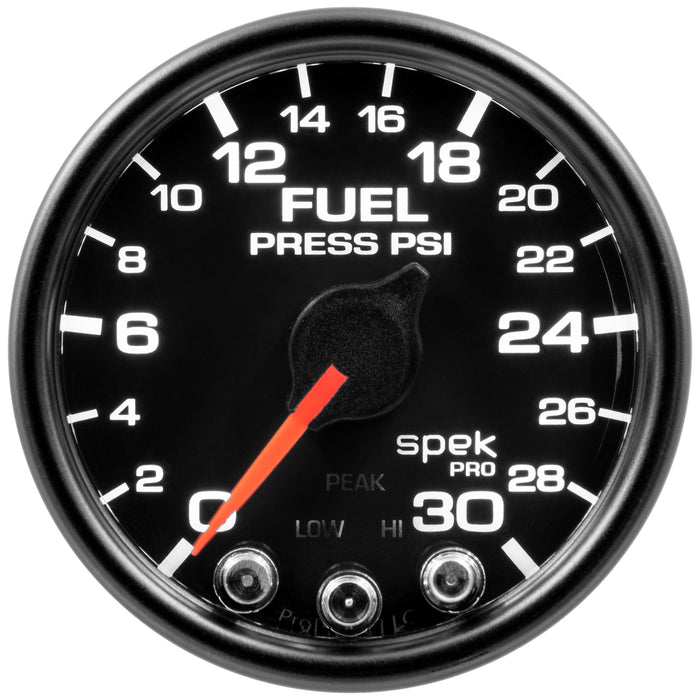 AutoMeter P31632 GAUGE; FUEL PRESS; 2 1/16in.; 30PSI; STEPPER MOTOR W/PEAK/WARN; BLK/BLK; SPEK - Truck Part Superstore