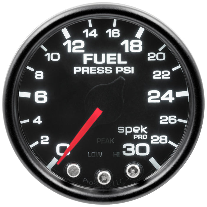 AutoMeter P31652 GAUGE; FUEL PRESS; 2 1/16in.; 30PSI; STEPPER MOTOR W/PK/WRN; BLK/SMOKE/BLK; SPEK - Truck Part Superstore