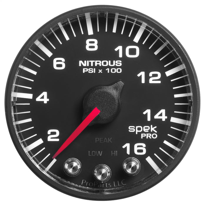 AutoMeter P320328 GAUGE; NITROUS PRESS; 2 1/16in.; 1600PSI; STEPPER MOTOR W/PK/WRN; BLK/BLK; SPEK - Truck Part Superstore