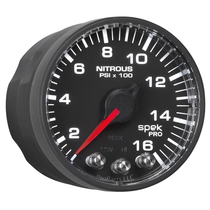 AutoMeter P320328 GAUGE; NITROUS PRESS; 2 1/16in.; 1600PSI; STEPPER MOTOR W/PK/WRN; BLK/BLK; SPEK - Truck Part Superstore