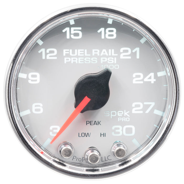 AutoMeter P32111 GAUGE; RAIL PRESS; 2 1/16in.; 30KPSI; STEPPER MOTOR W/PEAK/WARN; WHT/CHRM; SPEK - Truck Part Superstore