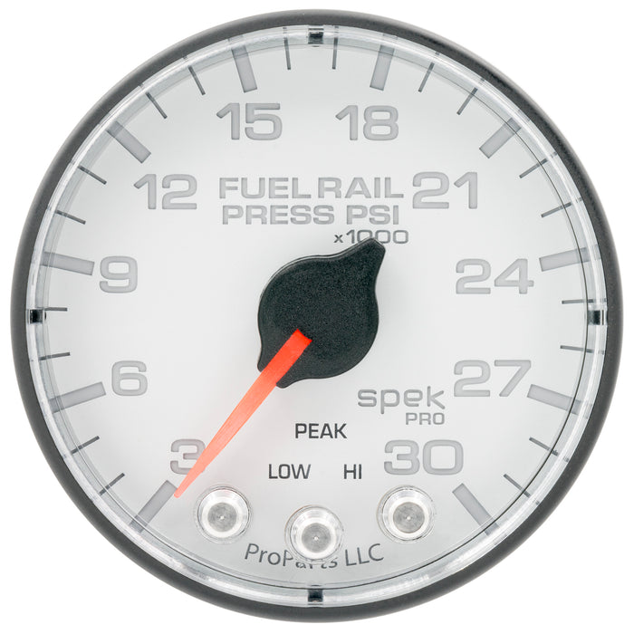 AutoMeter P321128 GAUGE; RAIL PRESS; 2 1/16in.; 30KPSI; STEPPER MOTOR W/PEAK/WARN; WHT/BLK; SPEK - Truck Part Superstore