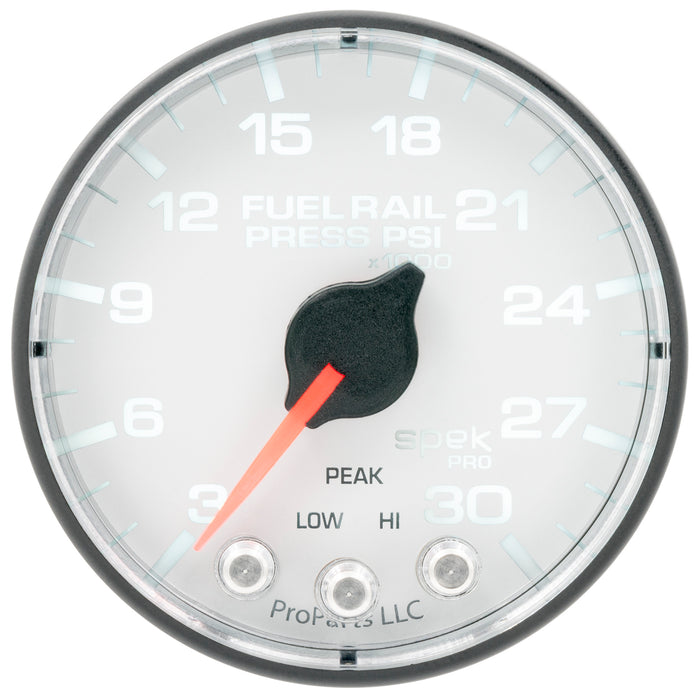 AutoMeter P321128 GAUGE; RAIL PRESS; 2 1/16in.; 30KPSI; STEPPER MOTOR W/PEAK/WARN; WHT/BLK; SPEK - Truck Part Superstore