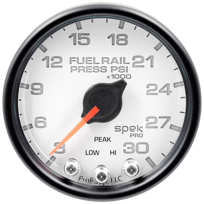 AutoMeter P32112 GAUGE; RAIL PRESS; 2 1/16in.; 30KPSI; STEPPER MOTOR W/PEAK/WARN; WHT/BLK; SPEK - Truck Part Superstore