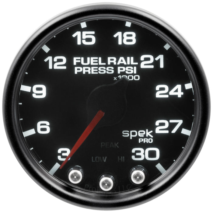 AutoMeter P32152 GAUGE; RAIL PRESS; 2 1/16in.; 30KPSI; STEPPER MOTOR W/PK/WRN; BLK/SMK/BLK; SPEK - Truck Part Superstore