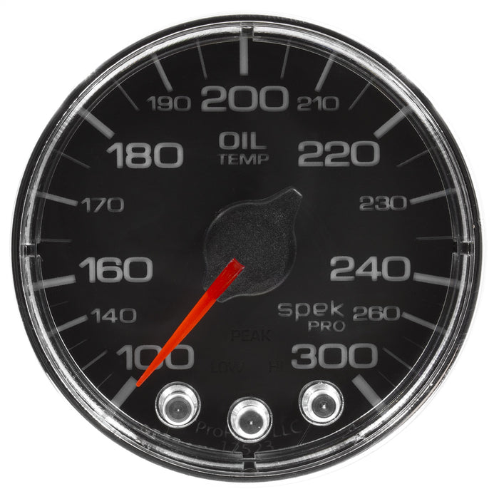 AutoMeter P322318 GAUGE; OIL TEMP; 2 1/16in.; 300deg.F; STEPPER MOTOR W/PEAK/WARN; BLK/CHRM; SPEK- - Truck Part Superstore