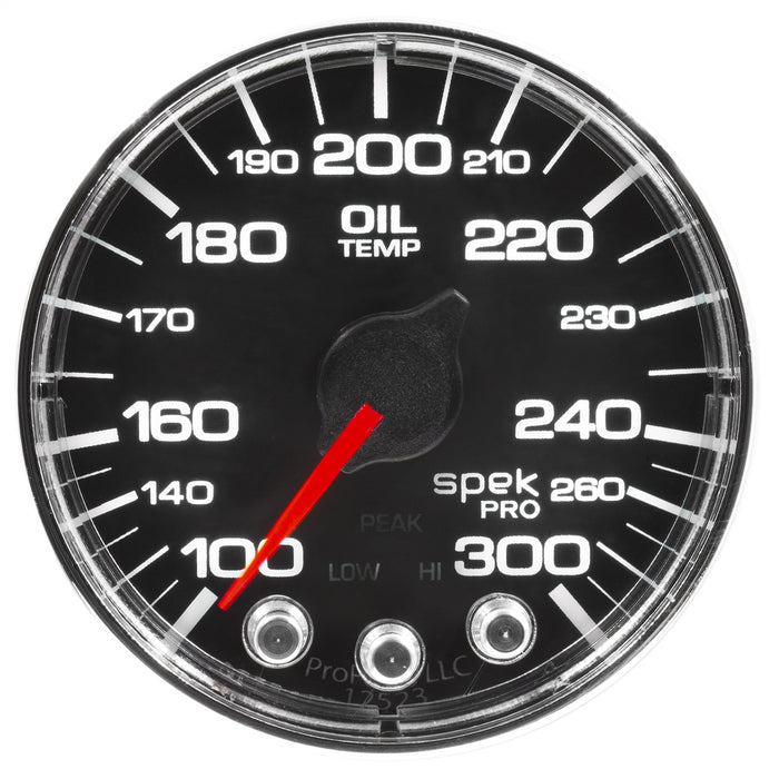 AutoMeter P322318 GAUGE; OIL TEMP; 2 1/16in.; 300deg.F; STEPPER MOTOR W/PEAK/WARN; BLK/CHRM; SPEK- - Truck Part Superstore