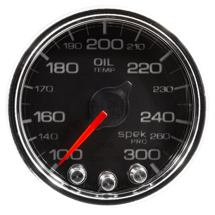 AutoMeter P32231 GAUGE; OIL TEMP; 2 1/16in.; 300deg.F; STEPPER MOTOR W/PEAK/WARN; BLK/CHRM; SPEK- - Truck Part Superstore