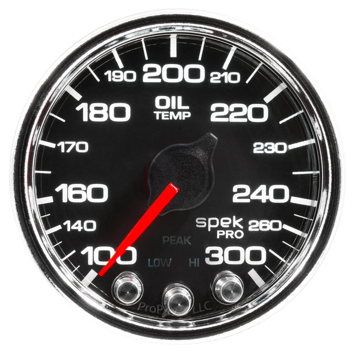 AutoMeter P32231 GAUGE; OIL TEMP; 2 1/16in.; 300deg.F; STEPPER MOTOR W/PEAK/WARN; BLK/CHRM; SPEK- - Truck Part Superstore