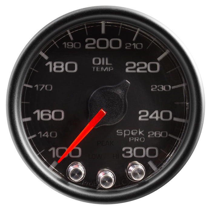 AutoMeter P32232 GAUGE; OIL TEMP; 2 1/16in.; 300deg.F; STEPPER MOTOR W/PEAK/WARN; BLK/BLK; SPEK-P - Truck Part Superstore