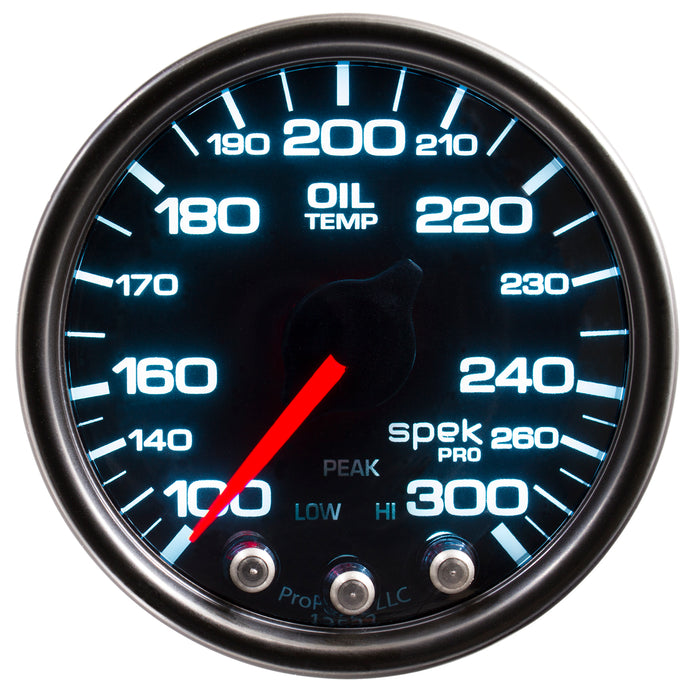 AutoMeter P32252 GAUGE; OIL TEMP; 2 1/16in.; 300deg.F; STEPPER MOTOR W/PEAK/WARN; BLK/SMKE/BLK; S - Truck Part Superstore