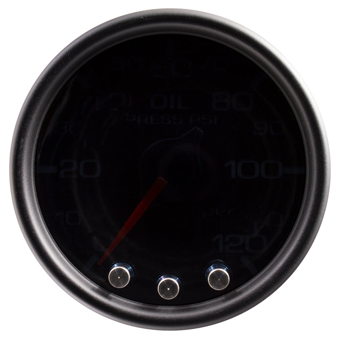 AutoMeter P32552 GAUGE; OIL PRESS; 2 1/16in.; 120PSI; STEPPER MOTOR W/PK/WRN; BLK/SMKE/BLK; SPEK - Truck Part Superstore