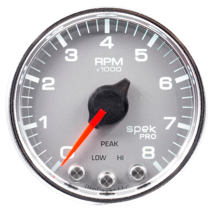 AutoMeter P33421 GAUGE; TACH; 2 1/16in.; 8K RPM; W/SHIFT LIGHT/PEAK MEM; SLVR/CHRM; SPEK-PRO - Truck Part Superstore