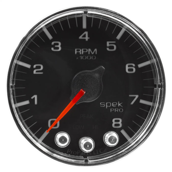 AutoMeter P334318 GAUGE; TACH; 2 1/16in.; 8K RPM; W/SHIFT LIGHT/PEAK MEM; BLK/CHRM; SPEK-PRO - Truck Part Superstore