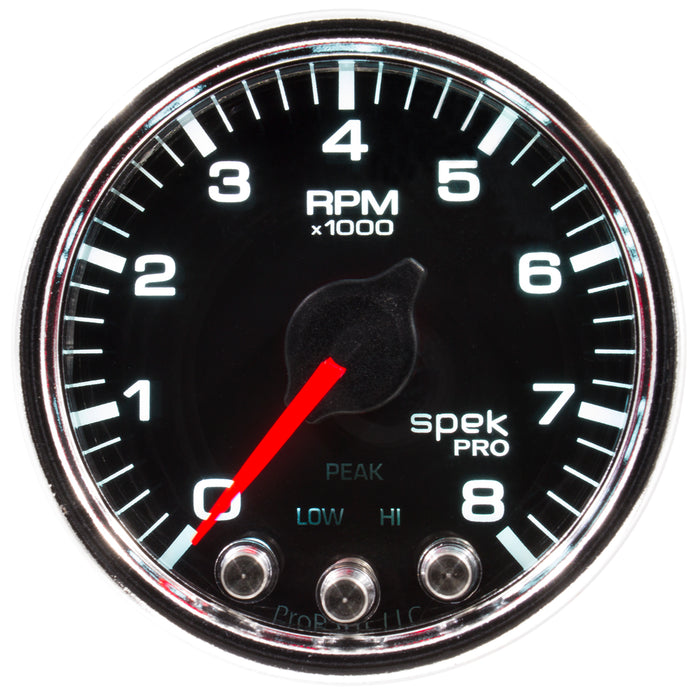 AutoMeter P33431 GAUGE; TACH; 2 1/16in.; 8K RPM; W/SHIFT LIGHT/PEAK MEM; BLK/CHRM; SPEK-PRO - Truck Part Superstore
