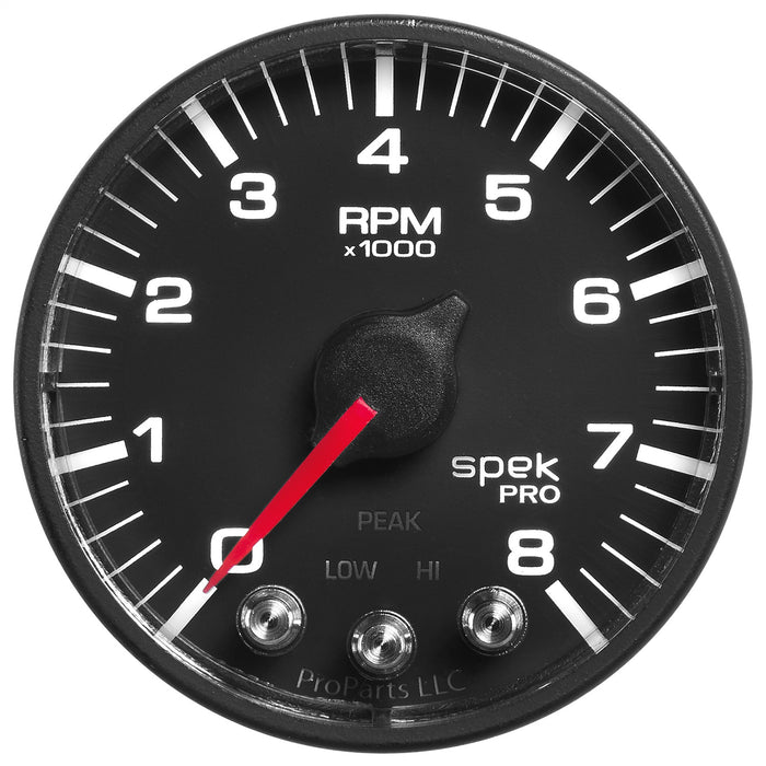 AutoMeter P334328 GAUGE; TACH; 2 1/16in.; 8K RPM; W/SHIFT LIGHT/PEAK MEM; BLK/BLK; SPEK-PRO - Truck Part Superstore